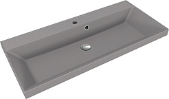 Style Line Тумба с кварцевой раковиной серый шелк Манхэттен 100 Plus эмаль графит матовая – фотография-3